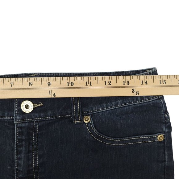 Chicos Platinum Denim Capri Jeans Size 00 US XS/2 Low Rise Crop Dark Wash - Picture 3 of 12